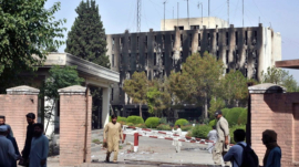 Radio Pakistan building burnt in pti protest 2023